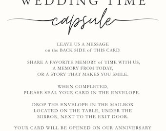 Wedding Time Capsule Anniversary Cards - Wedding Reception Activity for Guests