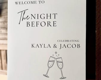 Cartello "La notte prima del matrimonio" - Cartello per festa di benvenuto e cena di prova