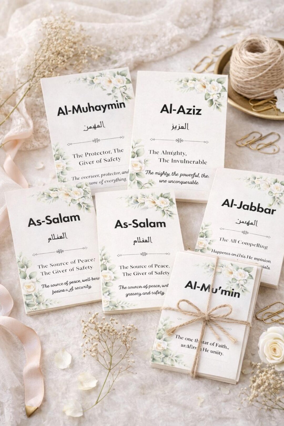 99 Names of Allah Flash Cards - Asma Ul Husna Printable- Digital ...