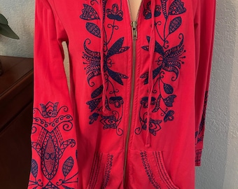 Vintage Johnny Was Embroidered zipped hoodie: XS