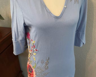 Vintage Johnny Was Embroidered top: S