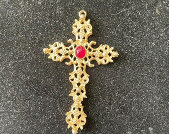 vintage goldtone Avon Abbey Cross