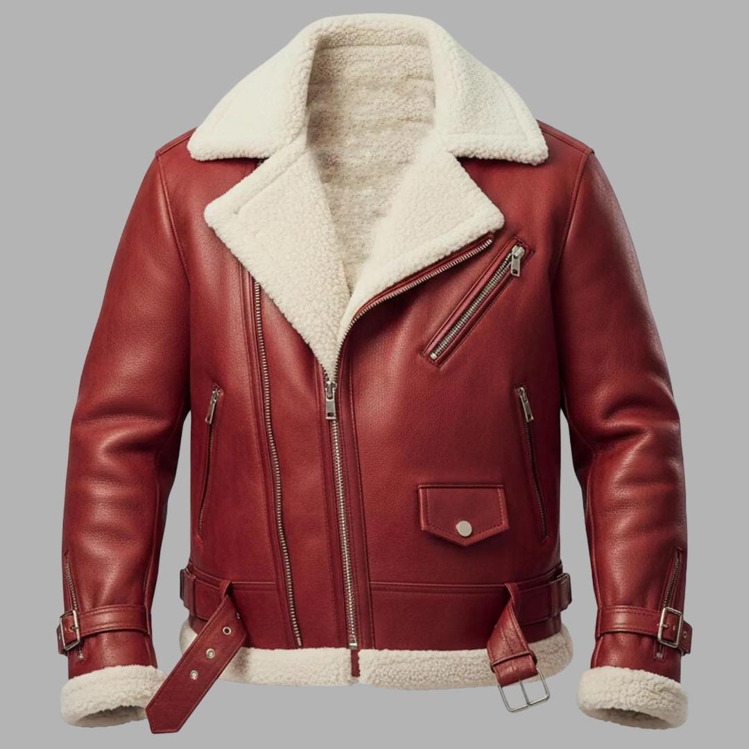 biker giacca pelle montone