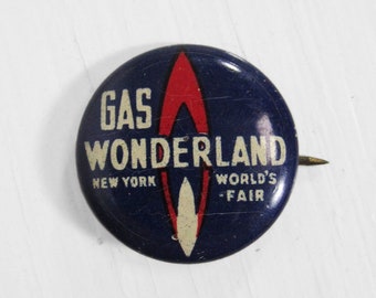 1939 Gas Wonderland World's Fair Button Pin - Greenduck Co New York