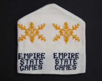 Vintage Empire State Games Knit Hat Deadstock 1980 Olympics Winter Cap Lake Placid NY