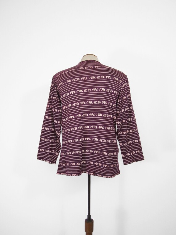 Vintage 60s Elephant Knit Henley Shirt Pullover C… - image 8