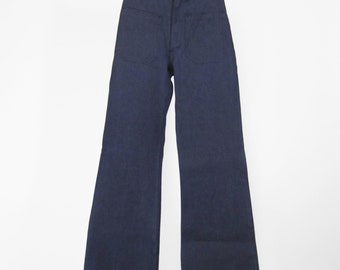 Vintage 70s US Navy Bell Bottom Denim Sailor Pants Stencil Classic