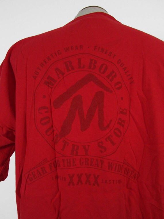 Vintage Marlboro Pocket T-shirt NOS Cigarette Red 90s Tee