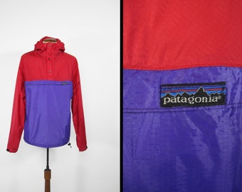 Patagonia Men's Cleegan Jacket Gray Windowpane Plaid Zip Up Windbreaker - Small