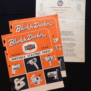 Vintage Catálogos Negro & Decker y Membrete Herramientas Eléctricas Vendedor Folletos