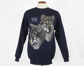 Felpa Vintage Timber Wolf 1994 Pullover blu - Large