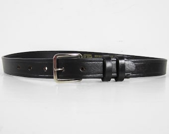 Vintage NOS Police Belt Black Leather Uniform Belt Cowhide Made in USA - Size 40