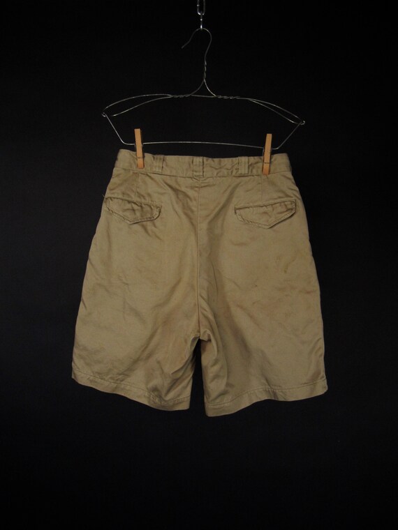 Vintage 50s US Army Shorts Khaki Twill Men's Chin… - image 5