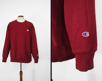 Vintage Champion Reverse Weave Sweatshirt Burgundy - Size 3XL