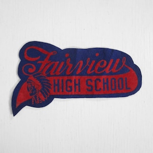 Parche de la escuela secundaria Fairview de la década de 1940 Indian Head Varsity Football