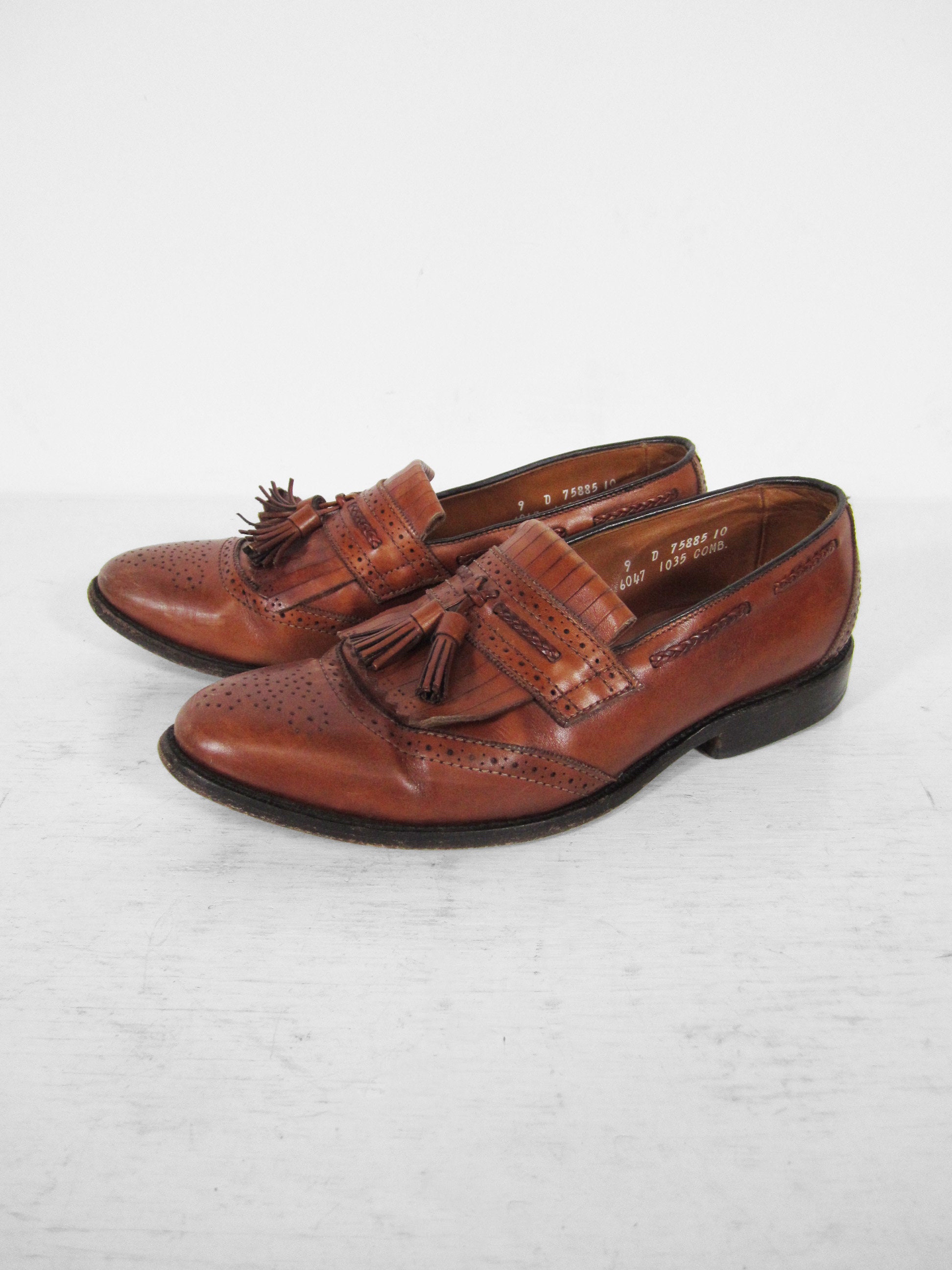 Vintage Allen Edmonds Bradenton Tassel Loafers Brown Dress 