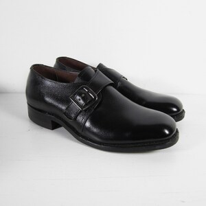 Vintage Monk Strap Shoes NOS Black Leather Montgomery Ward Size 9 E image 3