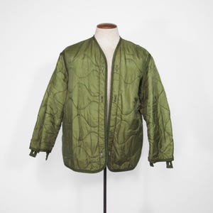 Vintage Olive Green Liner Jacket Military Retro M65 Utility