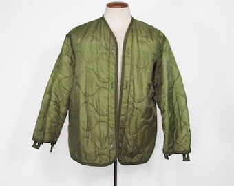 ジャケット・アウター vintage military liner jacket olive Original US M65 Jacket Liner Army Military Vintage Insulated