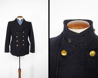 WWII Swedish Navy Jacket Sailor Uniform Coat - Size 36