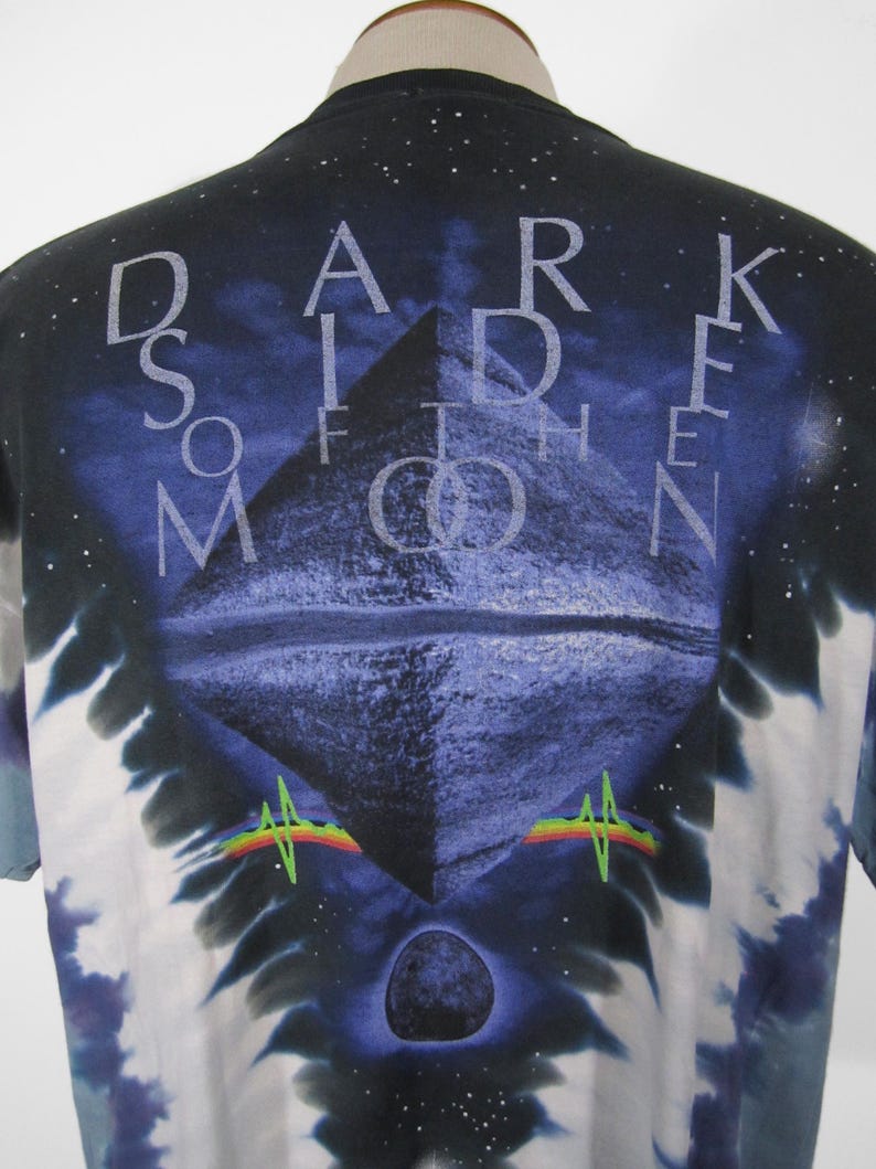 Vintage Pink Floyd 90s T-Shirt Dark Side Of The Moon Flüssiges Blau Konzert Shirt - XL Bild 4