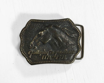 Vintage Shell Horse Products Belt Buckle 1976