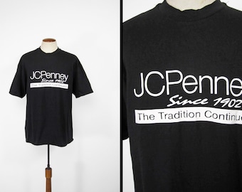 Vintage JC Penney T-shirt 90s Black Cotton - Size XL