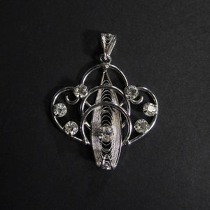 Sorrento Sterling Silver Pendant with Rhinestones