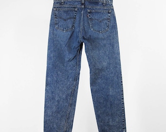 Vintage 80s Levi's Jeans 505 Red Tab Acid Wash Denim - 35 x 30