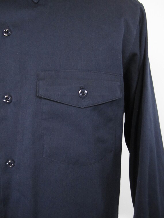 Vintage Lee Work Shirt Blue Twill Workwear Made i… - image 4