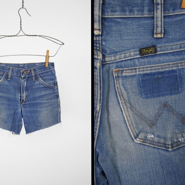 Vintage Wrangler Cutoff Shorts Faded Worn Denim - Small / XS