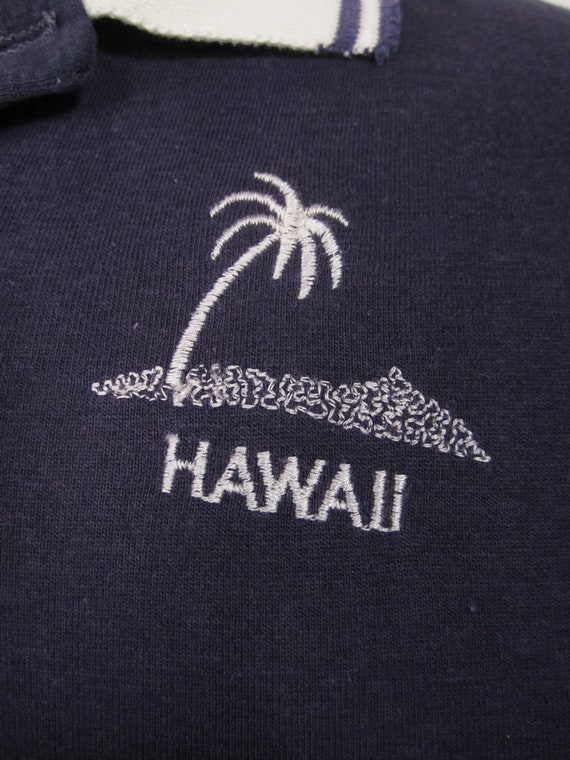 Vintage Hawaii Polo Shirt 70s Monogram T-shirt - … - image 3