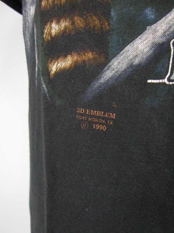 Vintage Harley Raccoon T-shirt 3D Emblem Down To … - image 4