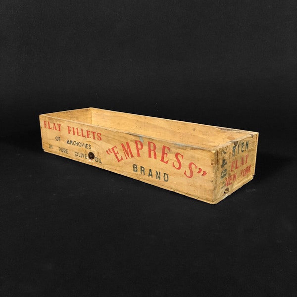 Vintage NY Anchovies Wood Crate Empress Brand