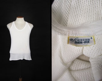 Vintage German Undershirt 70s Wife Beater A Shirt - Small / Med