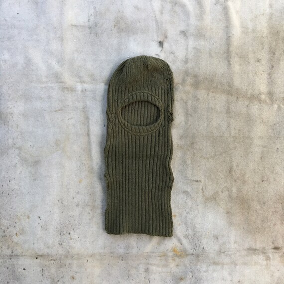 Vintage WWII US Navy Balaclava Face Mask OD Wool P