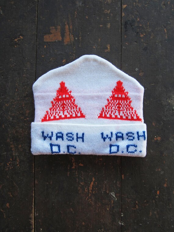 Vintage Washington DC Hat Soft Knit Christmas Bea… - image 3