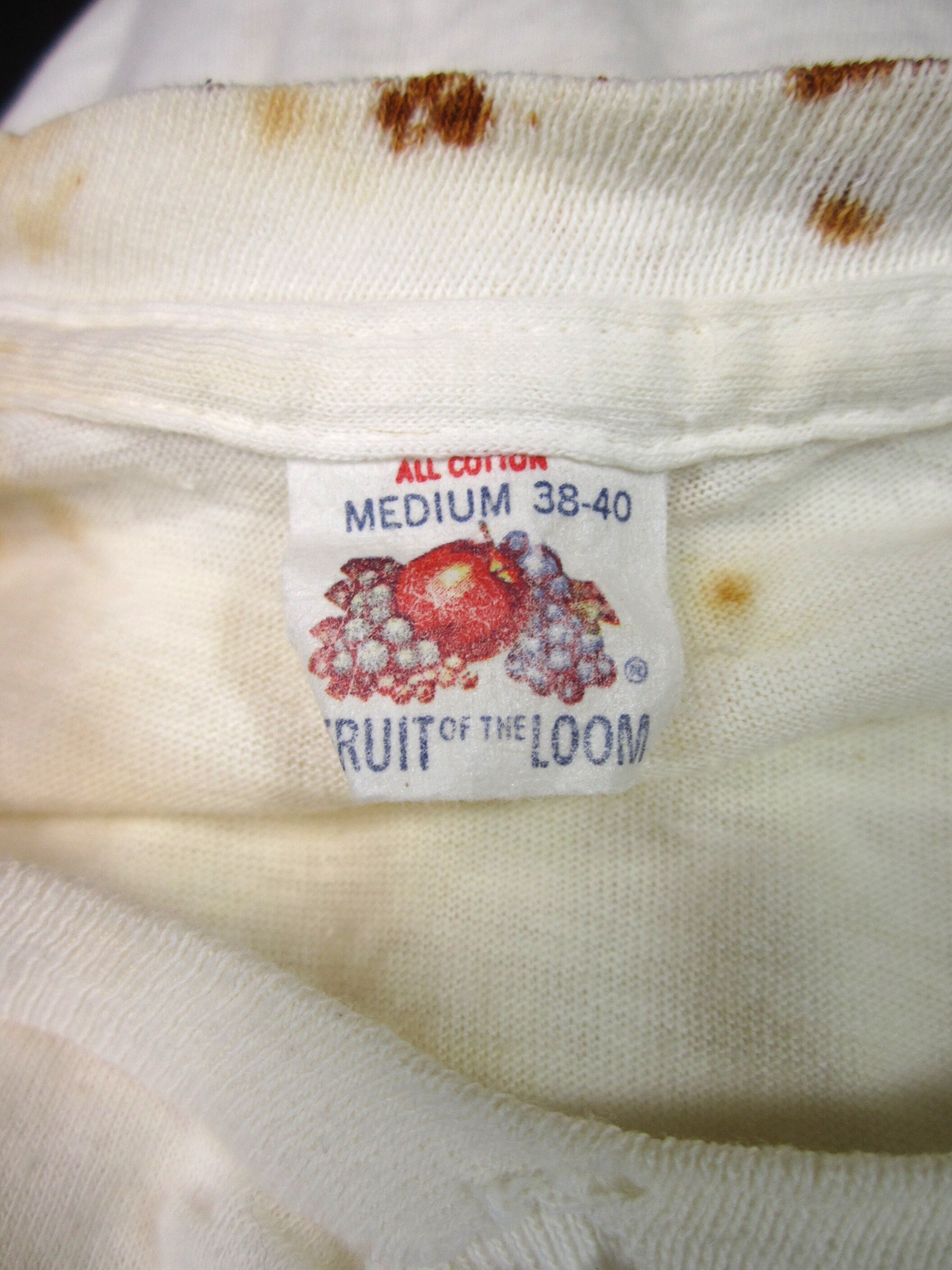 Vintage 60s Fruit of the Loom Tshirt White Undershirt Small Etsy