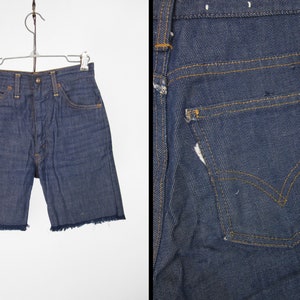 Vintage Levi's Shorts 70s Denim Cutoff Blue Jean Shorts Youth Size Medium image 1