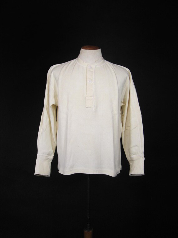 Vintage 50s US Army Henley Shirt Long Underwear Wool - Large - Etsy