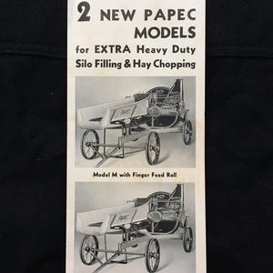 Papec Machine Co 20s Ad Fold Out Advertisement Silo Filling & Hay Chopping Shortsville NY