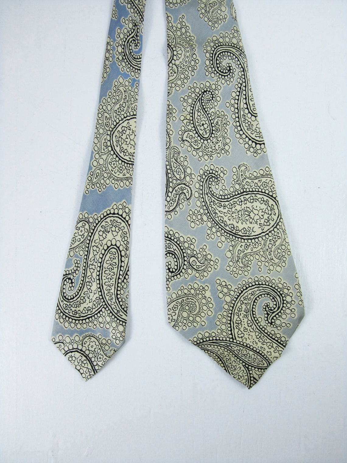 Vintage 50s Paisley Silk Tie Wide Amoeba King Size Cravat Spur | Etsy