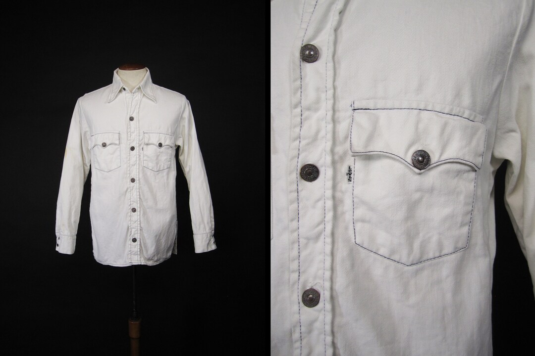 Levi's white shop denim shirt mens