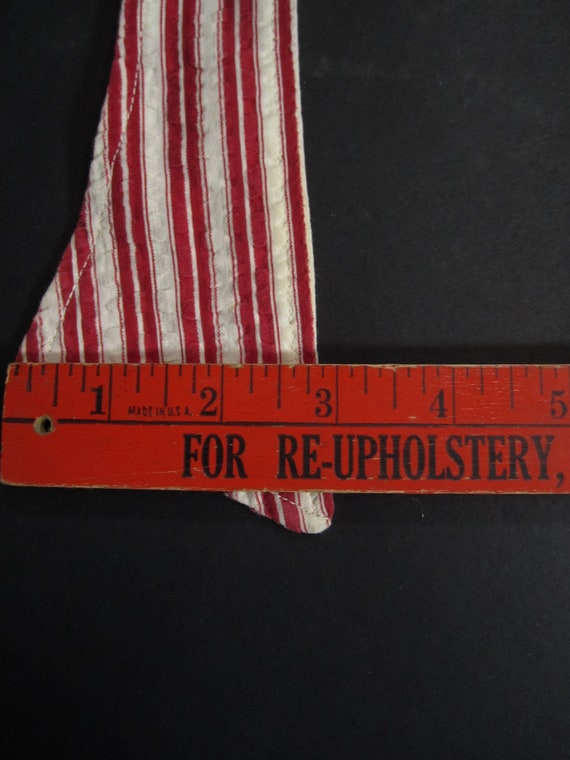 Vintage 30s Cloth Belt Red Striped Tie - image 4