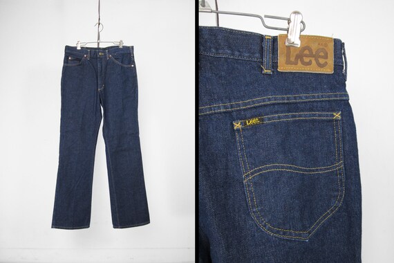 Vintage 70s Lee Denim Jeans Leather Patch Lee Ride