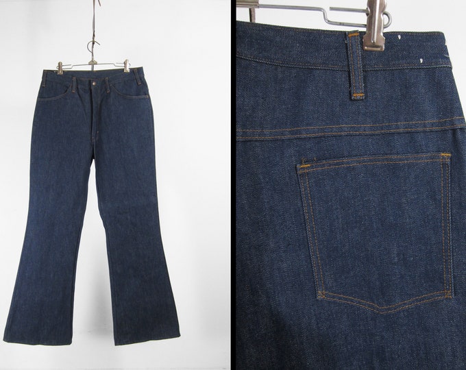 Vintage Prison Jeans Dark Rigid Denim Made in USA Prisoner Straight Leg ...
