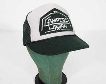Vintage Campers Barn Hat Kingston NY Snapback Green Mesh