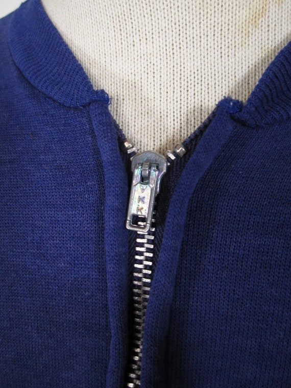 Vintage Zip Sweatshirt Vest 80s Thrashed Work Ves… - image 3