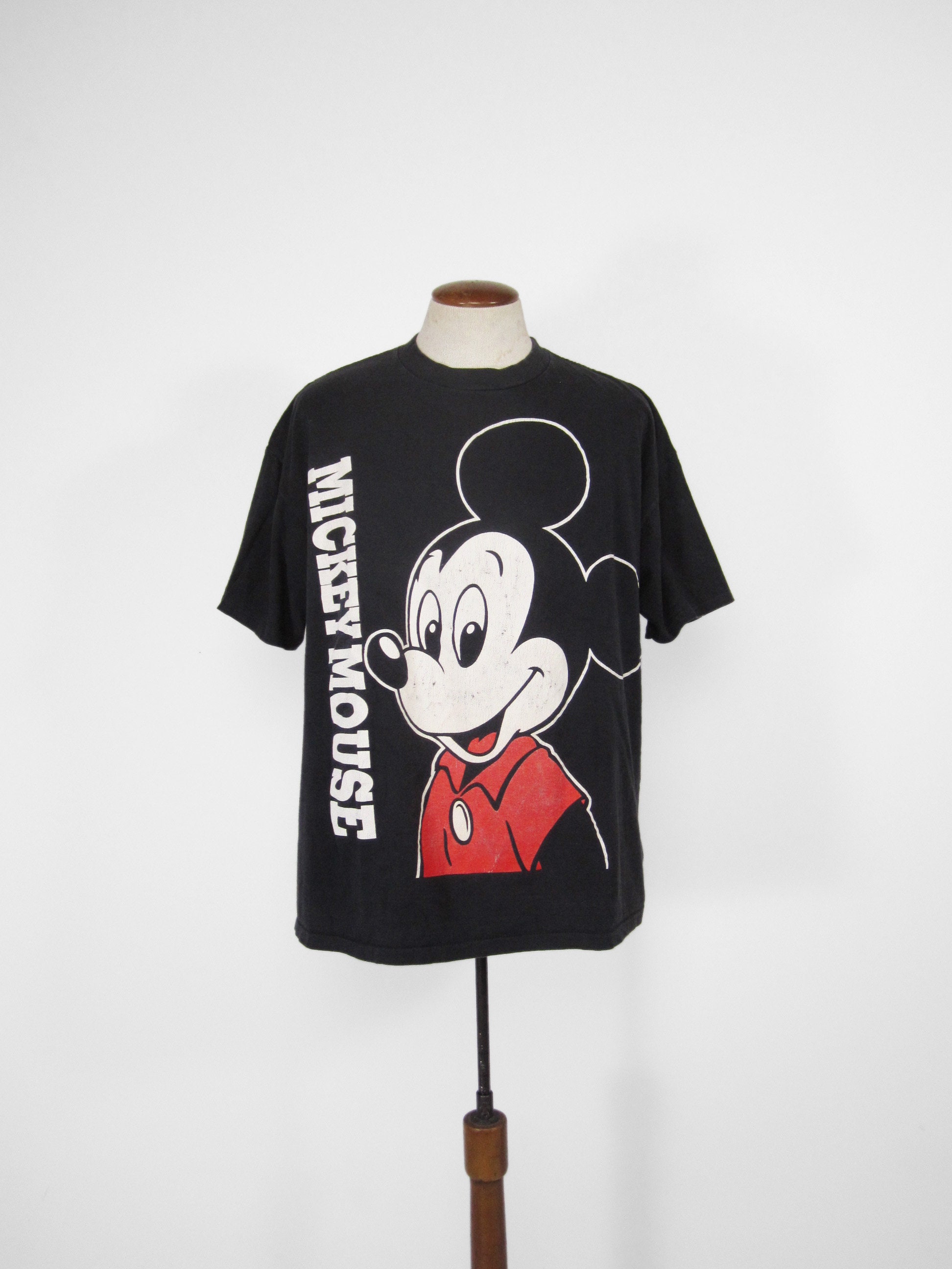 ヴィンテージ ミッキーマウス 両面 Tシャツ リバースイメージ ブラック 