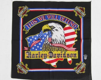 Vintage Harley Bandana This We Will Defend NOS Official Made in USA Handkerchief